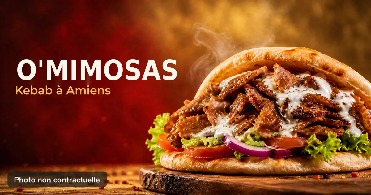 O'Mimosas, kebab à Amiens : photo gourmande d'un kebab (kebabamiens.fr).