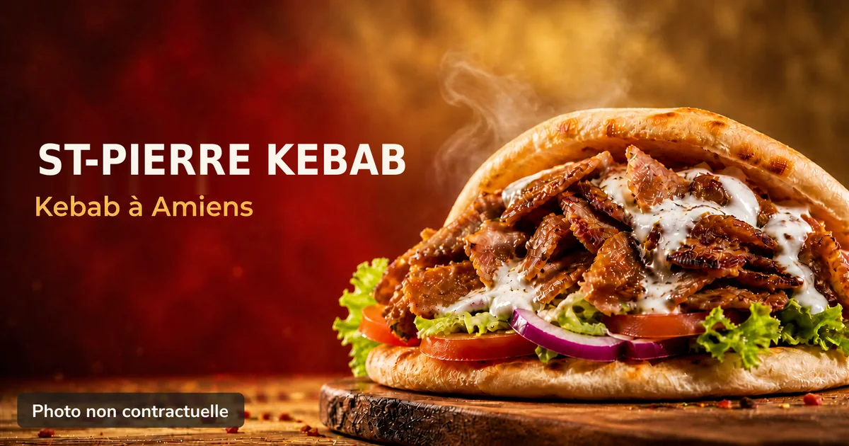 St-Pierre Kebab, kebab à Amiens : photo gourmande d'un kebab (kebabamiens.fr).