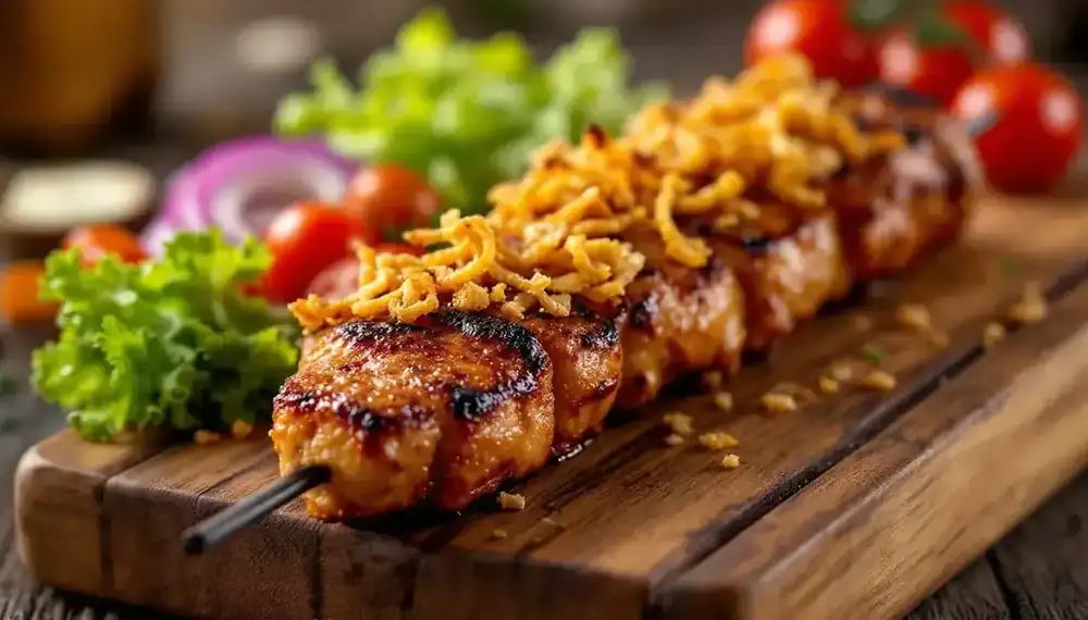 découvrez notre savoureux kebab au paprika fumé, agrémenté d'oignons croustillants pour une expérience gustative inoubliable. savourez ce mélange parfait de saveurs et de textures qui ravira vos papilles à chaque bouchée.