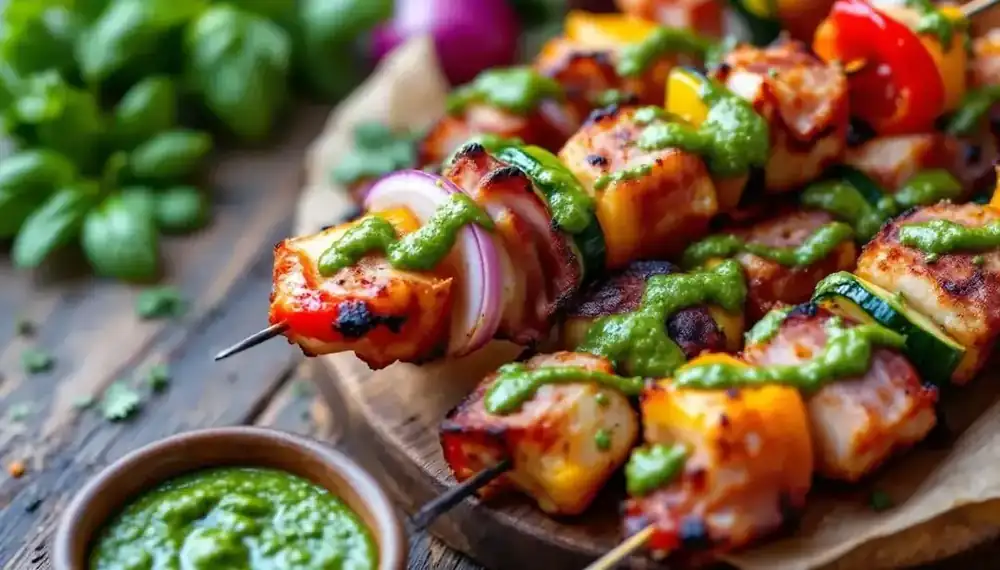 découvrez notre recette de kebabs au bacon croustillant et pesto maison : une alliance gourmande de saveurs irrésistibles pour un repas convivial et original !