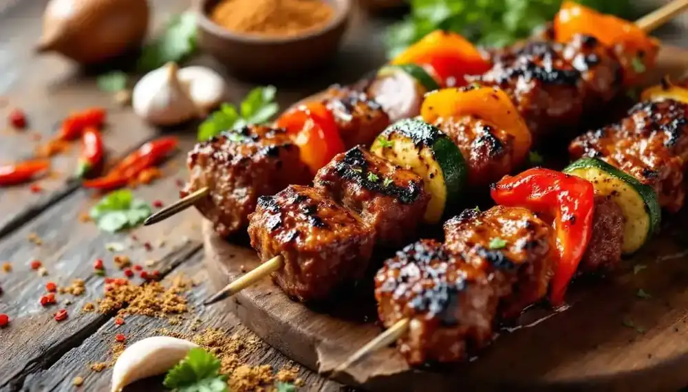 découvrez nos délicieux kebabs au bœuf épicé et légumes croquants : une explosion de saveurs et de fraîcheur dans chaque bouchée. parfait pour un repas gourmand et équilibré !