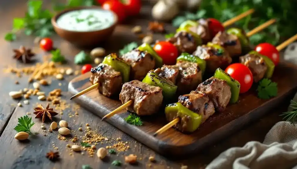 découvrez nos savoureux kebabs au bœuf mariné, délicatement assaisonnés avec des épices douces. une explosion de saveurs et de tendreté à chaque bouchée ! idéal pour un repas convivial ou un barbecue réussi.