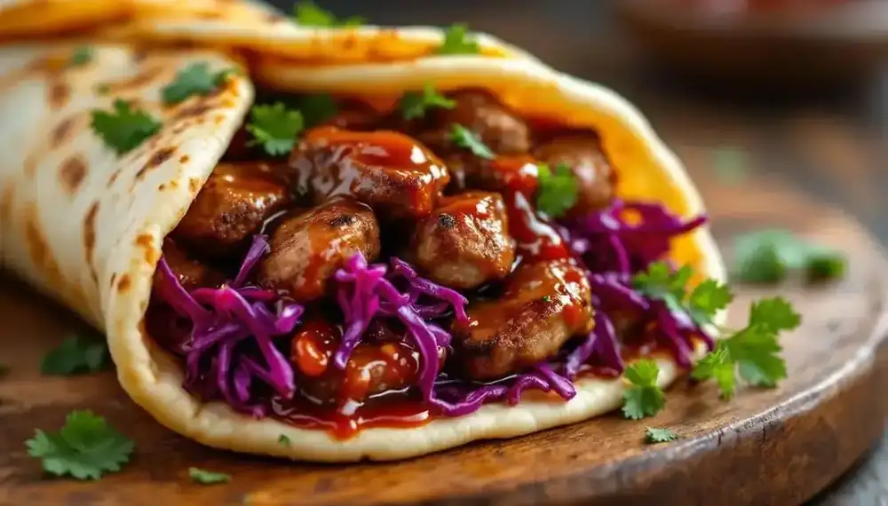 découvrez une délicieuse recette de kebabs garnis de chou rouge mariné et d'une savoureuse sauce aigre-douce. un mélange de saveurs à la fois croquantes et acidulées qui ravira vos papilles. idéal pour un repas convivial et plein de fraîcheur!