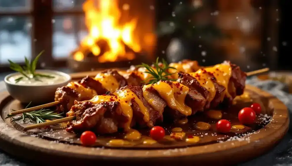 découvrez la chaleur réconfortante des kebabs au fromage raclette, une spécialité hivernale alliant la tendresse de la viande et le crémeux du fromage raclette fondu. parfait pour régaler vos soirées d'hiver, cette recette savoureuse saura séduire vos papilles et réchauffer vos moments de partage.