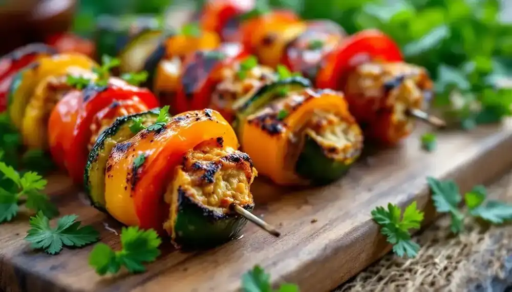 découvrez nos kebabs savoureux à base de légumes frais farcis et d’épices douces, une alternative gourmande et équilibrée qui ravira tous les palais. idéal pour un repas sain et plein de saveurs !