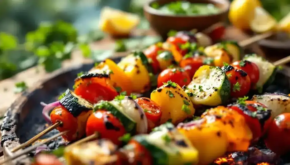 découvrez des kebabs savoureux préparés avec des légumes de saison croquants et des herbes fraîches pour une explosion de saveurs, une option gourmande et équilibrée à savourer toute l'année !