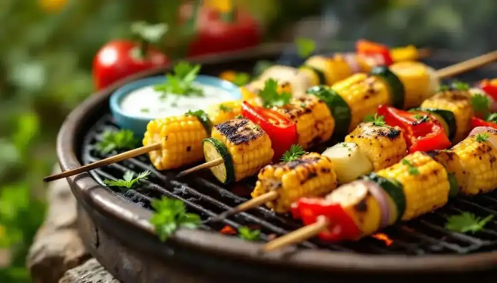 découvrez notre recette savoureuse de kebabs au maïs et légumes marinés : une explosion de saveurs fraîches et colorées, idéale pour un repas sain et gourmand, à savourer en toute saison !