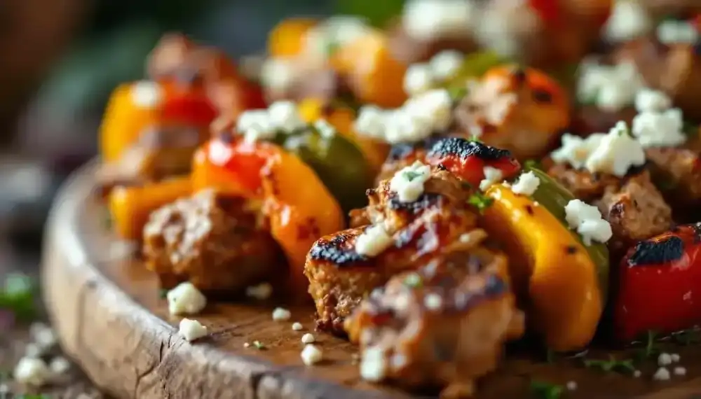 découvrez une délicieuse recette de kebabs aux poivrons rôtis et fromage frais, alliant saveurs grillées et crémeuses pour un repas savoureux et satisfaisant. parfait pour une soirée estivale ou un repas rapide dans la semaine.