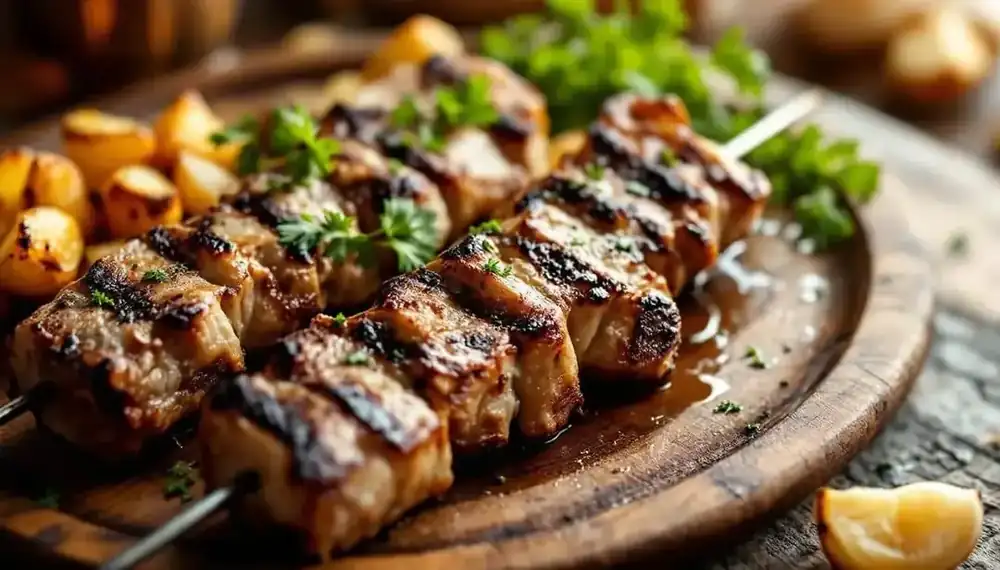 découvrez notre recette gourmande de kebabs accompagnés de pommes de terre sautées et d’ail rôti, pour un repas savoureux et facile à préparer qui ravira tous les amateurs de cuisine généreuse.
