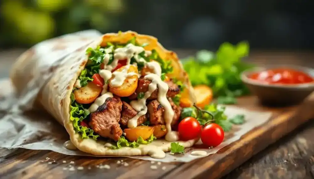 découvrez notre recette savoureuse de kebabs accompagnés de pommes de terre sautées croustillantes et d'une délicieuse sauce à l’ail maison. un plat gourmand, facile à préparer et idéal pour régaler toute la famille !