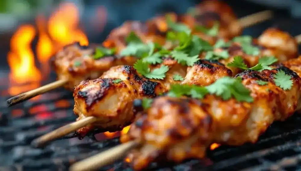 découvrez une délicieuse recette de kebabs au poulet grillé, agrémentés de coriandre fraîche. un plat savoureux et parfumé qui ravira vos papilles. idéal pour partager en famille ou entre amis.