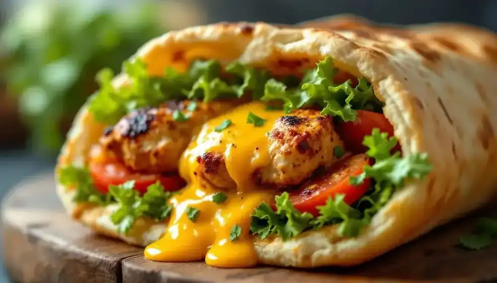 découvrez nos savoureux kebabs au poulet rôti, sublimés par un fromage fondu délicieusement onctueux. une expérience gourmande qui ravira tous les amateurs de street-food.