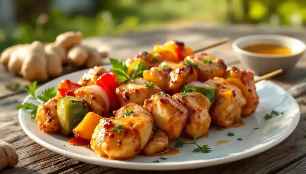 découvrez nos savoureux kebabs au poulet mariné au miel et gingembre, une recette délicieuse alliant douceur et épices. idéals pour un repas convivial ou un barbecue réussi, ces kebabs raviront vos papilles avec leur goût unique et parfumé. essayez-les dès maintenant !