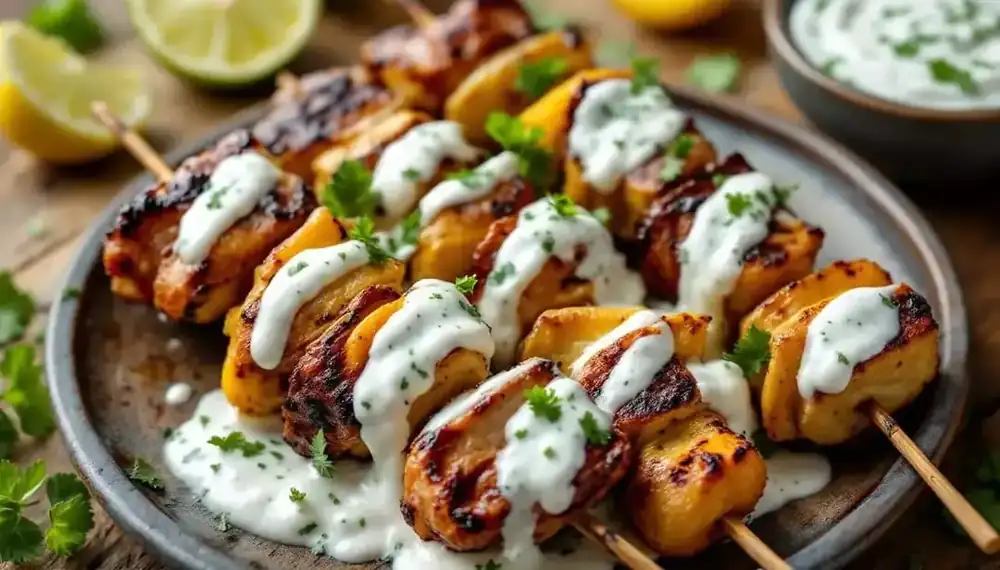 découvrez des kebabs savoureux agrémentés d'une sauce onctueuse au yaourt et citron vert, parfaits pour un repas frais et gourmand. idéal pour surprendre vos papilles et régaler vos invités avec une touche d'originalité.