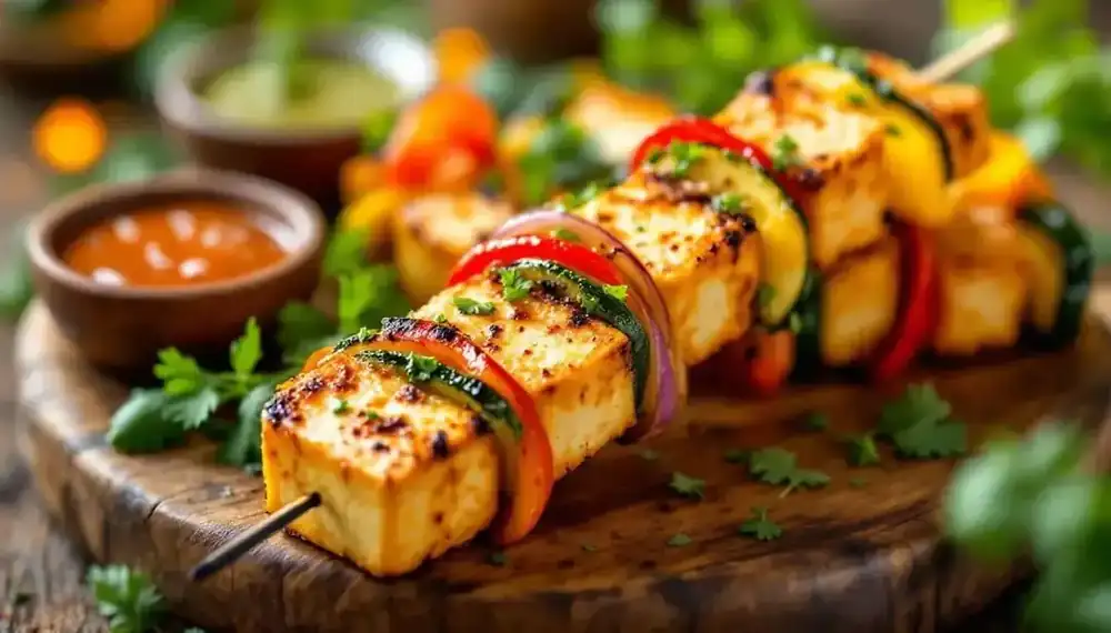 découvrez notre recette de kebabs au tofu épicé et légumes sautés : un plat savoureux, végétarien et équilibré, idéal pour un repas sain et gourmand.