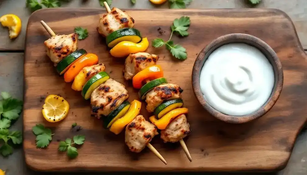 découvrez une délicieuse version de kebabs au yaourt grec, alliant fraîcheur et légèreté. parfaite pour un repas équilibré, cette recette vous séduira par ses saveurs et sa simplicité. idéale en été ou pour un dîner rapide, savourez cette alternative gourmande!