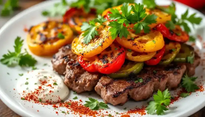 découvrez le kebab au poivron grillé, une délicieuse fusion de saveurs méditerranéennes. savourez des morceaux tendres de viande marinée, relevés par des poivrons grillés, le tout enveloppé dans un pain moelleux. une expérience culinaire qui éveillera vos papilles et vous transportera sous le soleil du sud.