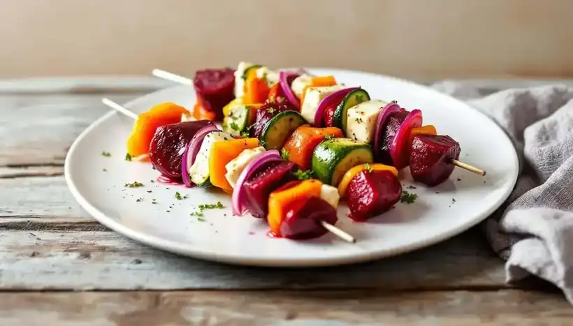 découvrez une recette originale et savoureuse de kebabs à la betterave et fromage de chèvre. idéale pour surprendre vos invités, cette préparation allie la douceur de la betterave à la richesse du fromage de chèvre. parfaite pour un repas léger ou une soirée entre amis, ces kebabs végétariens feront le bonheur des petits comme des grands.
