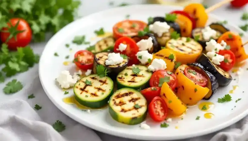 découvrez notre délicieuse recette de kebabs à la courgette grillée et feta, un plat savoureux qui allie légumes frais et fromage fondant. parfait pour un repas sain et gourmand, à déguster en famille ou entre amis !