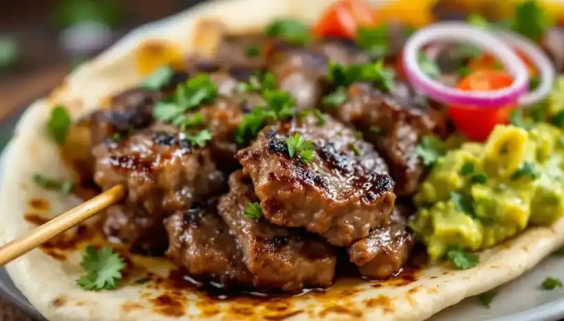 découvrez notre recette irrésistible de kebabs au bœuf épicé, accompagnés d'un guacamole maison savoureux. une explosion de saveurs qui ravira vos papilles à chaque bouchée.