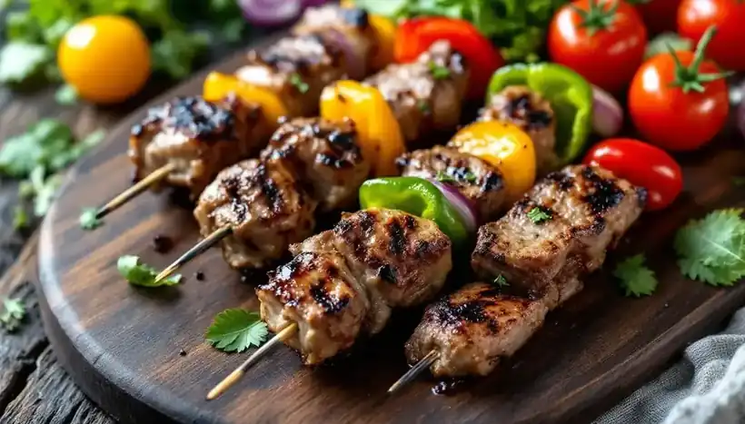 découvrez nos kebabs au poulet rôti accompagnés de légumes frais, pour un repas savoureux, équilibré et plein de saveurs méditerranéennes. idéal pour une pause gourmande et saine !