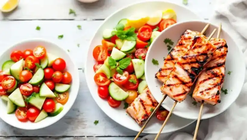 découvrez notre recette savoureuse de kebabs au saumon rôti accompagnés de légumes croquants. une idée originale, saine et gourmande pour régaler vos papilles tout en faisant le plein de fraîcheur et de couleurs !