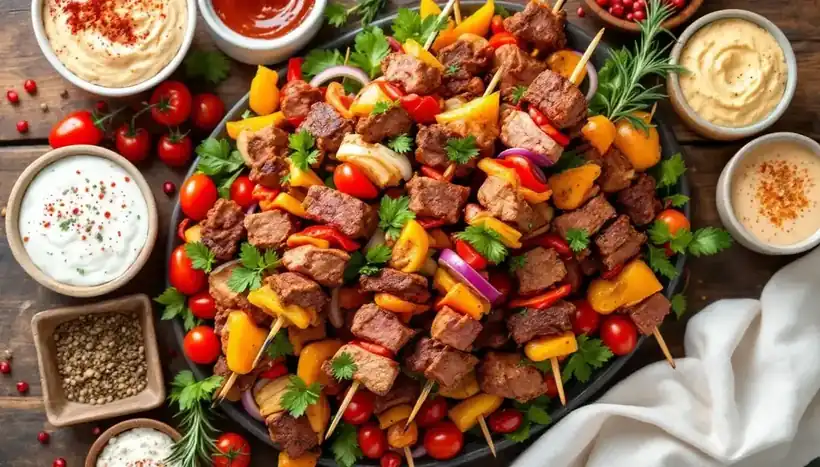 découvrez une délicieuse recette de kebabs au yaourt grec et à la menthe fraîche. savourez la fusion parfaite de saveurs, alliant la tendreté de la viande marinée et la fraîcheur crémeuse du yaourt, rehaussée par la menthe aromatique. idéal pour un repas convivial ou un barbecue entre amis!