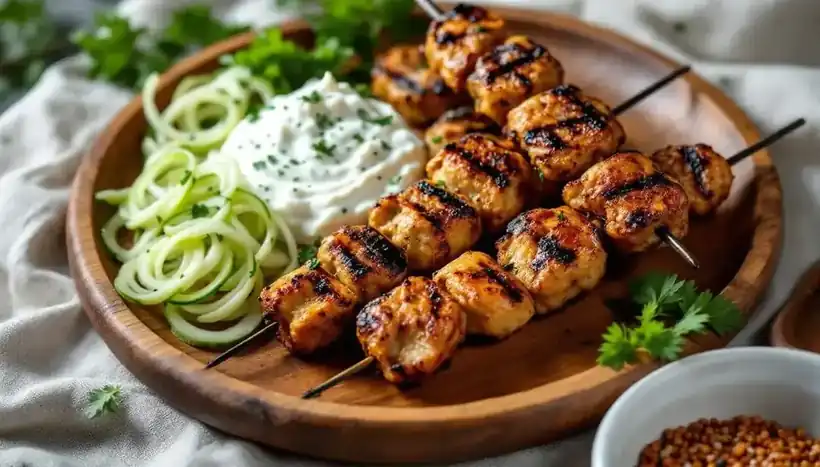 découvrez une recette fraîche et savoureuse de kebabs au yaourt nature et concombre râpé, idéale pour un repas équilibré et plein de saveurs orientales. facile à préparer et parfaite pour surprendre vos invités !