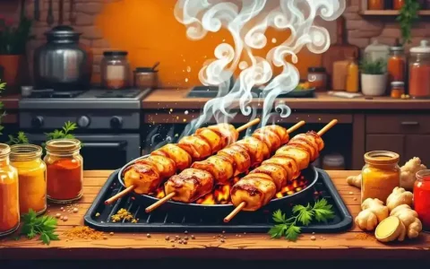Les kebabs au yaourt nature et concombre râpé