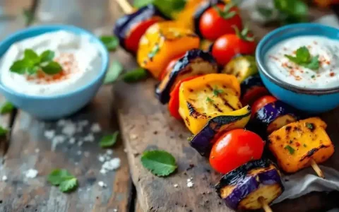 Les kebabs au steak haché et légumes grillés
