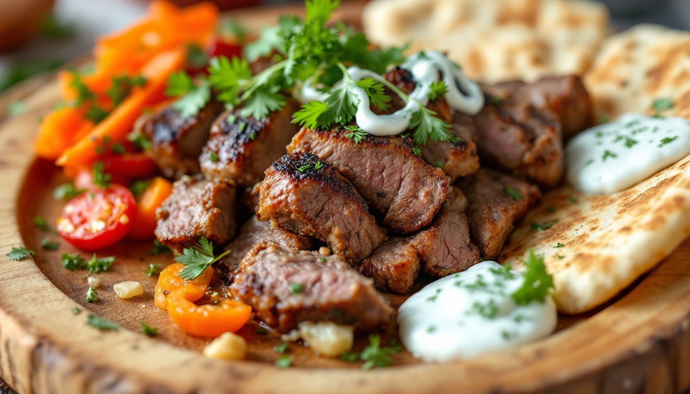 découvrez une recette savoureuse de kebab d'agneau qui ravira vos papilles ! savourez des morceaux d'agneau marinés, épicés à la perfection, enveloppés dans un pain pita chaud. parfait pour un repas convivial ou un dîner rapide.