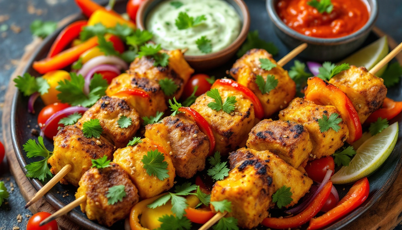 découvrez une recette irrésistible de kebabs au curry qui éveille vos papilles avec des saveurs exotiques. ce plat savoureux combine la tendreté de la viande avec des épices parfumées, pour un repas original qui ravira vos convives. préparez-vous à un voyage culinaire inoubliable !